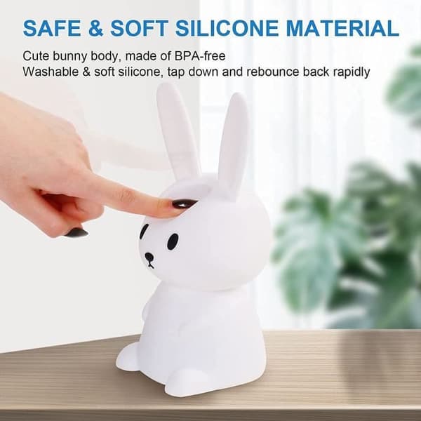 Rabbit Touch Night Light 7 farver - HAUTSTORE - USB genopladelig - Julepynt til børneværelset beige