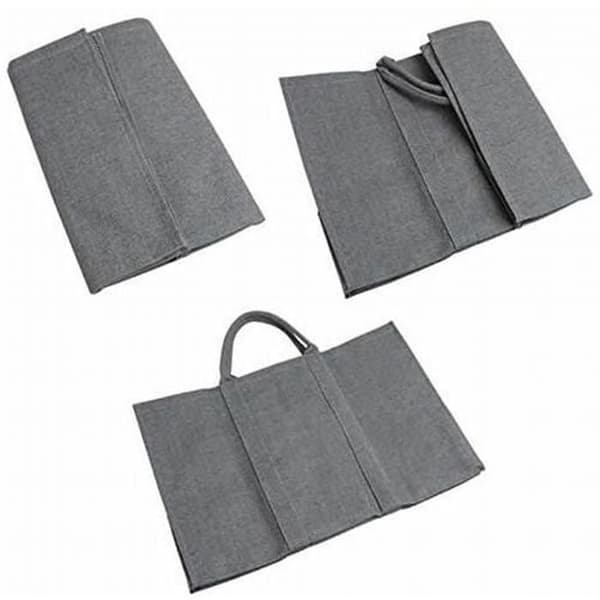 Vedpåse - Plastifierad jute - 41 x 26 x 33 cm - Grå - Utomhus Grå