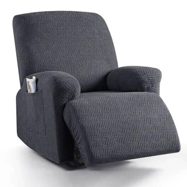 Fåtöljöverdrag - Utsträckbar 1 Plats - Polyester - Mörkgrå - Modern Design
