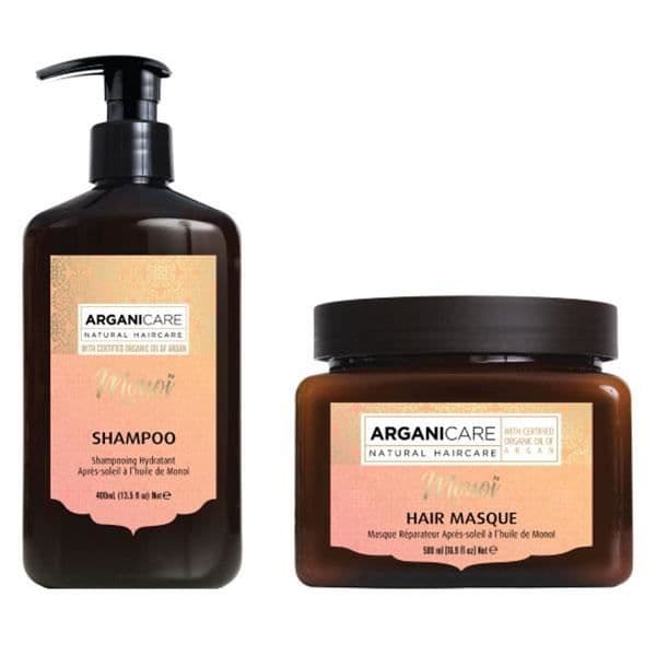 Hårmask - ARGANICARE - Efter sol Monoï - 500 ml - Närande & Skyddande