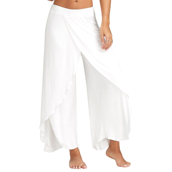 Yoga Bukser med Split Wide Legs til Kvinder, Casual Hvid white 4XL