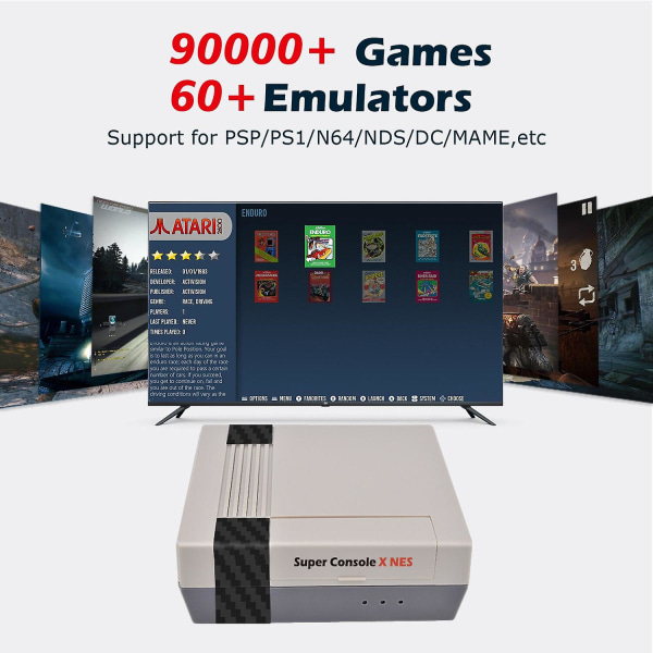 Super Console X Nes Retro Spil Support Flere emulatorer som Psp/ps1/n64/dc med to kablede controllere Send 90 000+ spil NES--snes-2