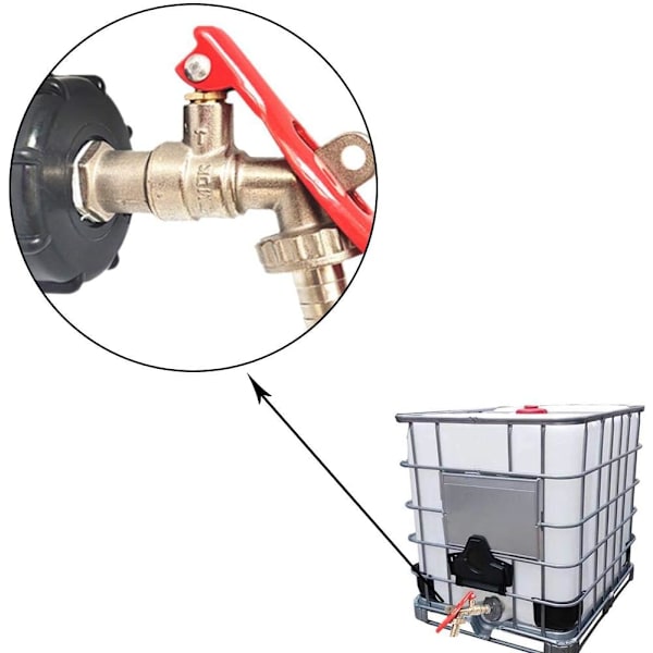 IBC-tankadapter, S60X6 Låsbar IBC-tankavloppsadapter till mässing