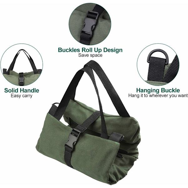 Roll Up Wrench Bag, Canvas Multipurpose Storage Bag (grøn)