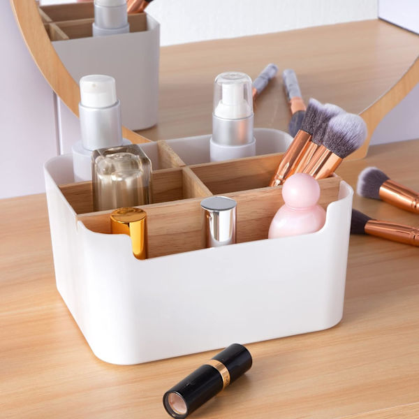 Organizer Multifunktionell skrivbordsmaterial Förvaring Plast Fjärrkontroll Hållare Box för Office Home School