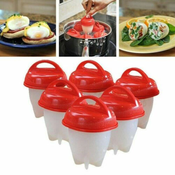 6x Eierking Egg Cooker Silikon Eggies Non-stick Silicone Egg S utan skal-3