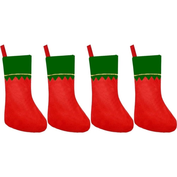 4st chaussettes de cadeau de decoration d'arbre de Noël (vert)