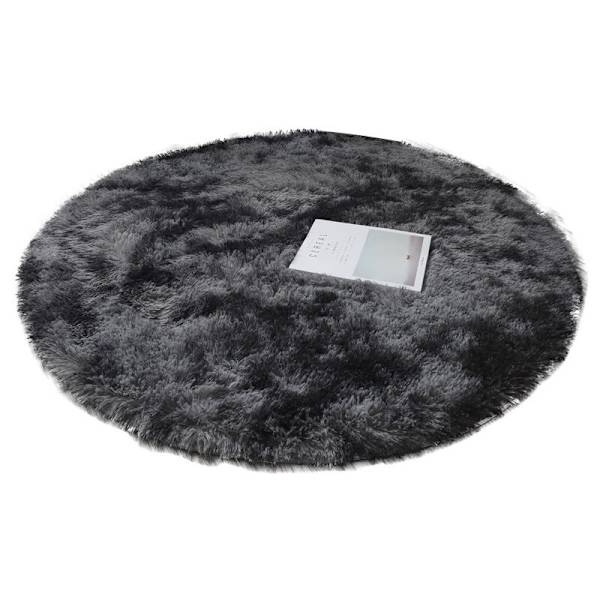 Rund matta för vardagsrum, sovrum, matsal Halkfri matta (mörkgrå, 120 cm X 120 cm)