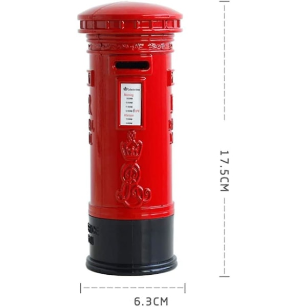 Brittiläinen punainen postilaatikko säästöpossu suuri kapasiteetti