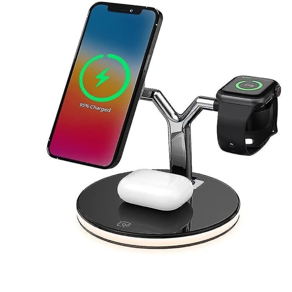 Gh 3 In 1 Wireless Charging Station,compatible With Magsafe | Iphone 12 Wireless Charger Dock