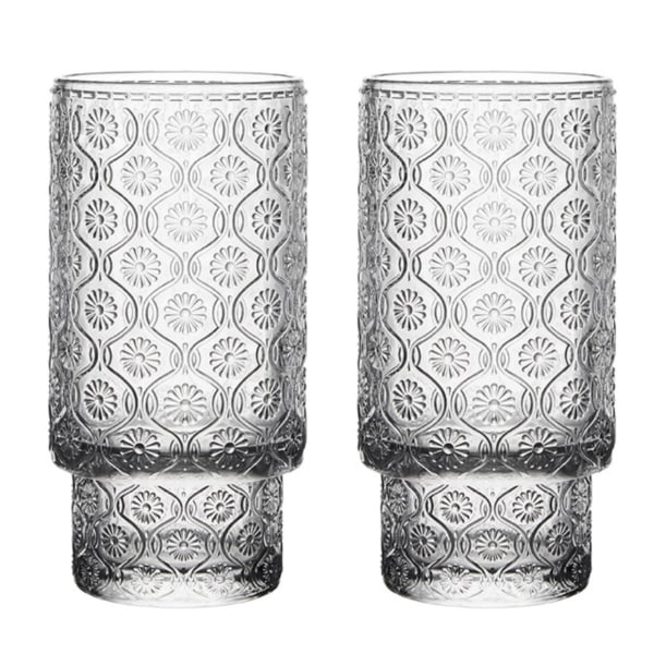 2- set glas, Laguna beach kopp, präglad retro hopfällbar kaffekopp, festkopp-BPA-fri.