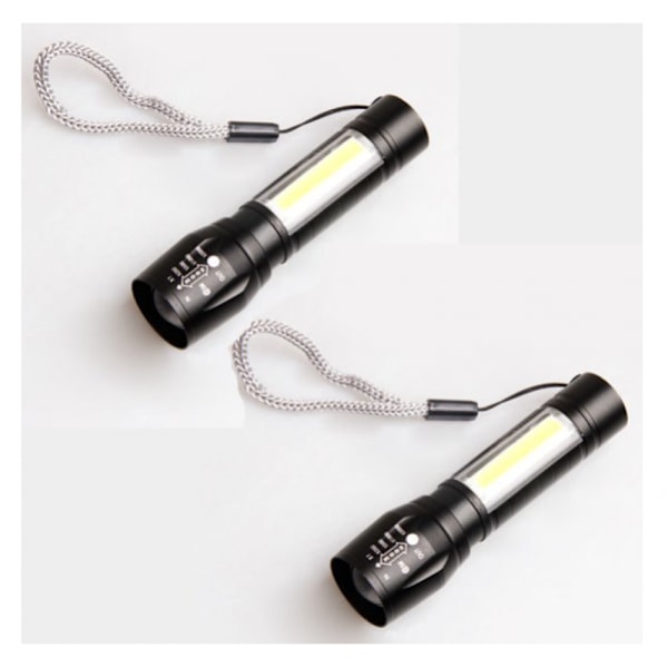 Ficklampor Kraftfull USB uppladdningsbar LED Ficklampa 2-pack