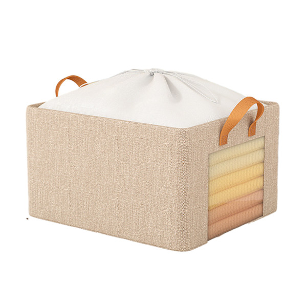 Skab Garderobeskuffe Fugtsikker Stor Kapacitet Kurv Til Stue Beige Large Size