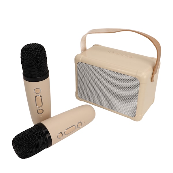 Bluetooth Högtalare HIFI Ljudkvalitet Snabbare Överföring Anti-Interferens LED-Belysning Bluetooth Högtalare för Hemmabruk Beige Dubbla Mikrofoner