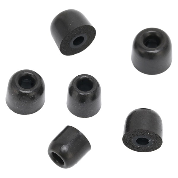 6 stk. Erstatning Ørepropper 3.0mm Støyreduserende Komfortable Memory Sponge Ørepropper for Hodetelefoner