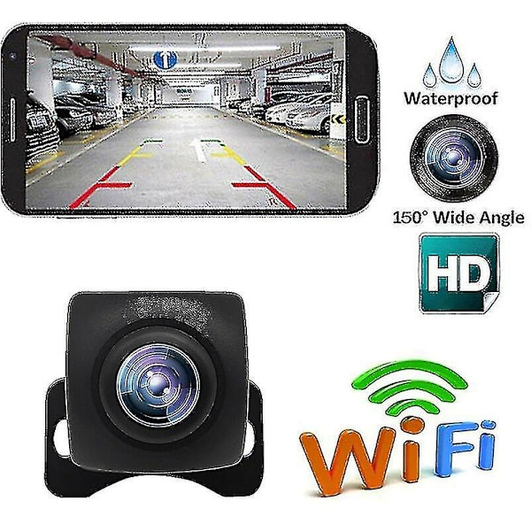 Auton Wifi-kääntyvä laajakulma, yökuvaus, valvontakamera Black 2pcs