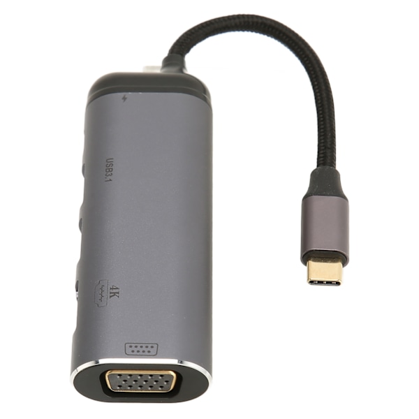 Type C -telakointiasema, monitoiminen Type C - PD100W USB3.1 USB2.0 Type C2.0 4K Type C -keskitin kannettaville tietokoneille