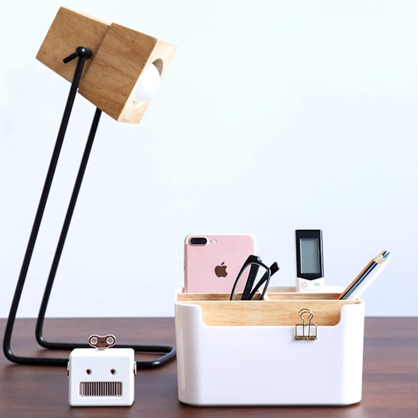 Organizer Multifunktionell skrivbordsmaterial Förvaring Plast Fjärrkontroll Hållare Box för Office Home School