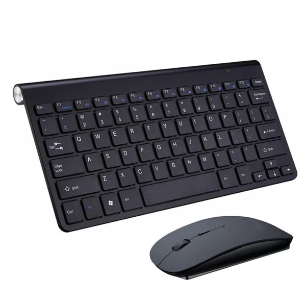 Mini Trådlöst tangentbord och mus Set Mute Key Caps Multimedia Tangentbord för PC Lapto Black