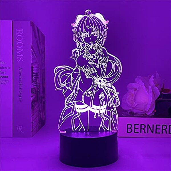 Spil Genshin Impact Figur Ganyu Night Light 3D LED Decorati
