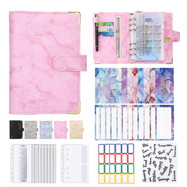 A6 Pärm PU Notebook Hangman Ledger rosa