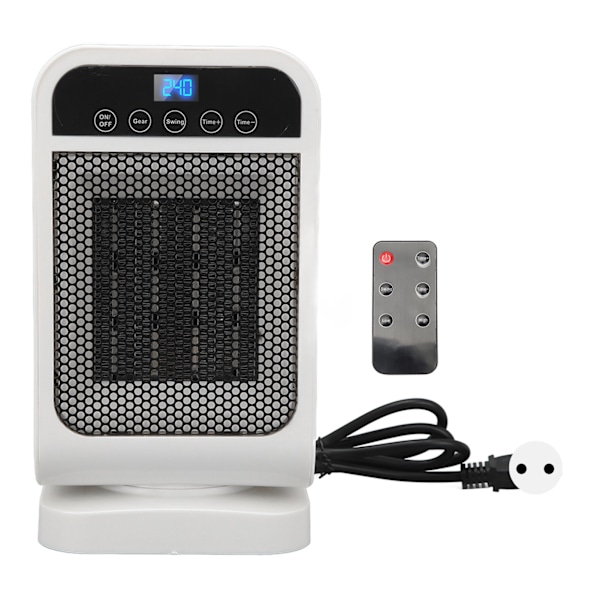 1500W Vertikal Värmefläkt med Svängande Huvud, Pekskärm, Fjärrkontroll, Tyst PTC-Värme, Badrum, EU-kontakt 220V