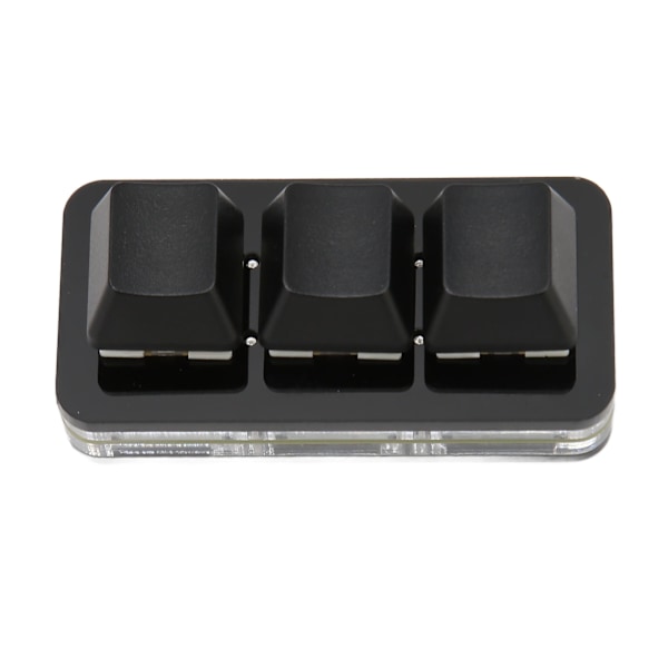 USB 3-knappars Mini Tangentbord RGB LED Bakgrundsbelysning Stödjer Hot Swap OSU HID Makro Programmering Tangentbord för Windows för OS X för Linux Svart