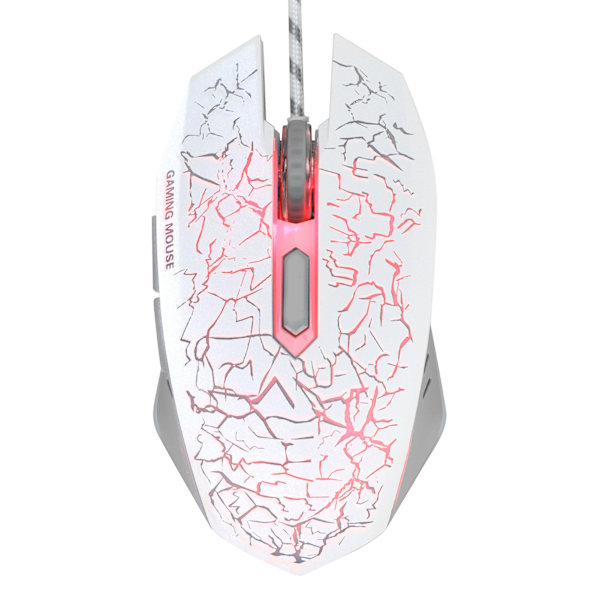 Kablet Gaming Mus USB-port Ergonomisk 3200 DPI Justerbar RGB Optisk Datatilbehør Hvit