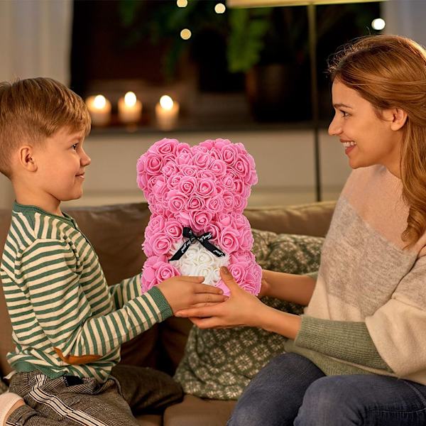 Rosa bamse, rosbamse, blomsterbamse, 10\" Blomsterbamse