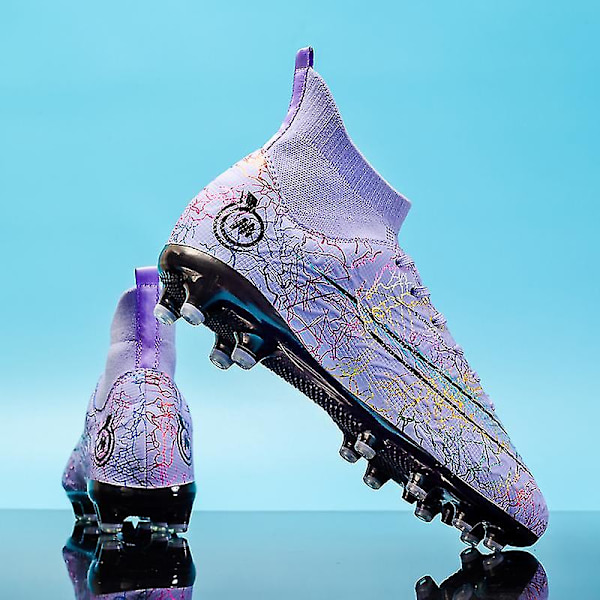 Fotballsko for menn Anti-Skli Fotballsko Knotter Gras Fotball Sneakers Yj068a Purple 34