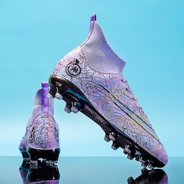 Fotbollsskor för män Halkfria fotbollsskor Klossar Gräs Fotbollssneakers Yj068a Purple 43
