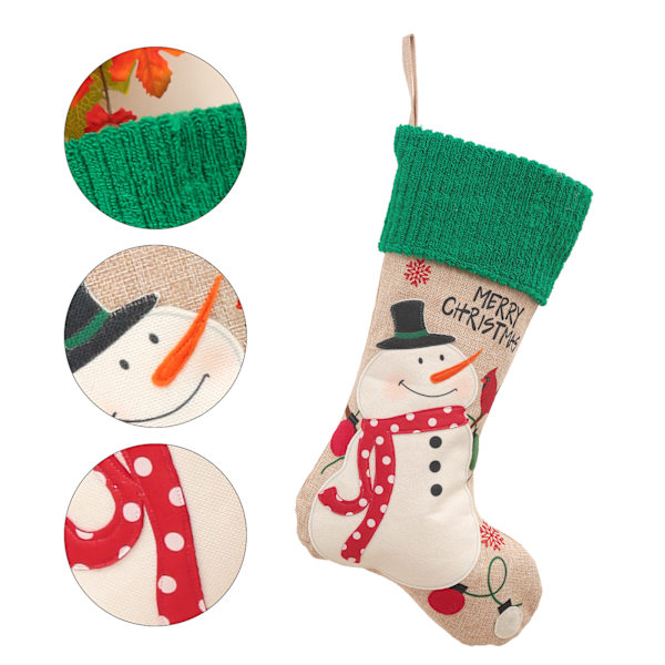 Julstrumpor, stor strumpa 2-pack 18 tum (Snögubbe-tomten)
