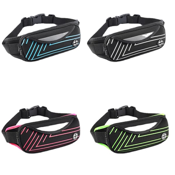 Män kvinnor Fanny Pack Midjeväska Vattentät Stor kapacitet Multifunktionell Utomhus löpning Sporttelefon Green 6-inch
