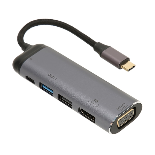 Type C -telakointiasema, monitoiminen Type C - PD100W USB3.1 USB2.0 Type C2.0 4K Type C -keskitin kannettaville tietokoneille