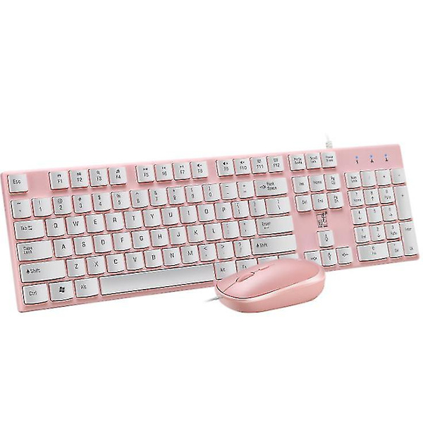 Ultratunt trådbundet USB bytessats för tangentbord och mus (rosa)