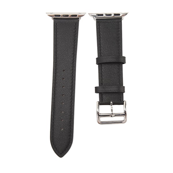 Smart Watch Band Urrem Læder Smart Watch Tilbehør til IOS Watch Series SE 8 7 6 5 4 3 2 1 42mm 44mm 45mm Sort
