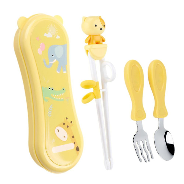 Barnservis Utbildning Ätpinnar Baby Lärande Ätpinnar Gaffel Sked Kompletterande matservis set style3