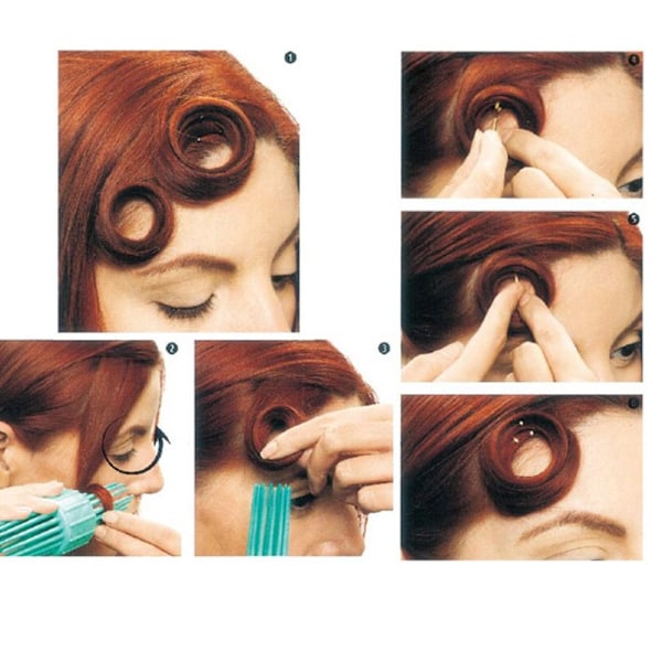 Hår Curling Roll Comb Gentle Curls Tool ROSA pink