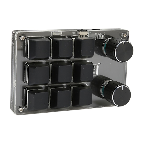 Mekaniskt speltangentbord 9 tangenter 2 rattar Litet USB Trådlöst Dual Mode OSU-tangentbord DIY Programmerbart tangentbord