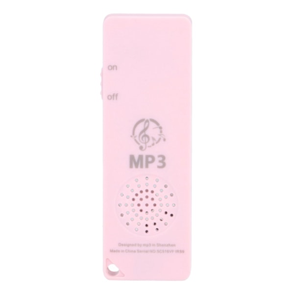 MP3-spelare Förlustfri Ljudkvalitet Multifunktionell Portabel Stödjer 64GB Minneskort Mini MP3 för Studenter Rosa