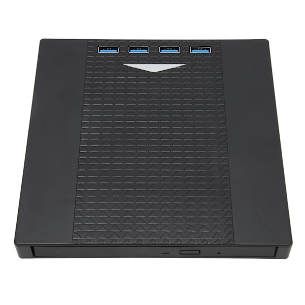 Extern DVD-enhet USB 3.0 Lågt Brus Andningsljus Minneskortplats Plug and Play DVD-brännare för Laptop och Stationär Dator