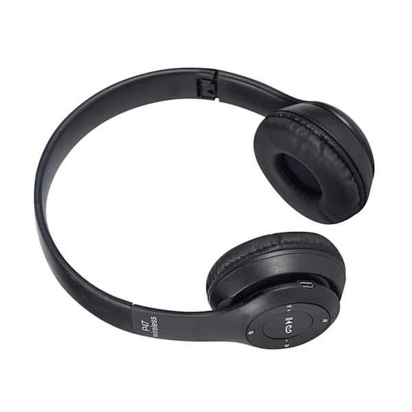 Bluetooth-kuulokkeet Langattomat Stereo Plug in Card Taitettavat Over Ear -kuulokkeet pelaamiseen, musta