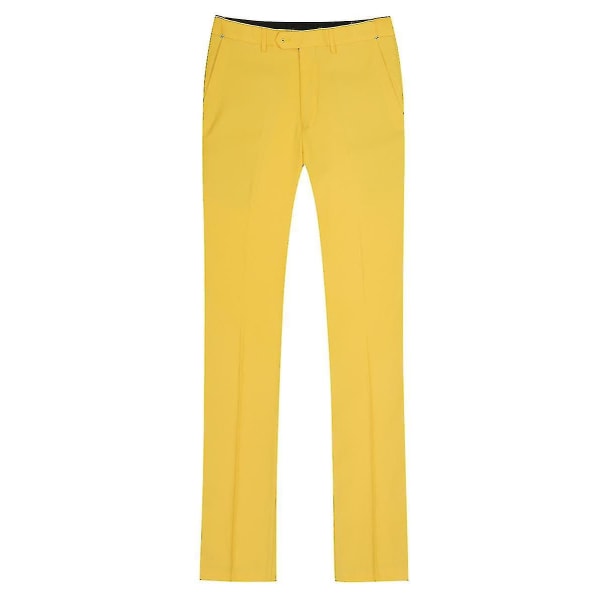 Miesten vapaa-ajan puku, 3-osainen puku, bleiserihousut, liivi, 9 väriä Z Yellow S