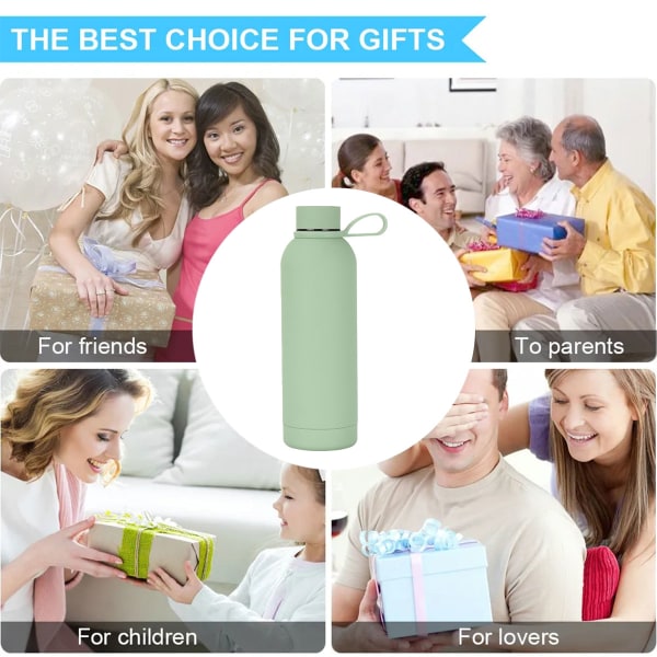 1 kpl kannettava termosmuki 500 ml ruostumaton teräs pieni suu Avocado green + portable
