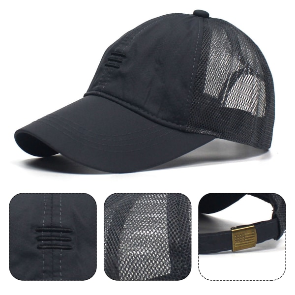 Hurtigttørkende sommer utendørs sport Baseball Mesh Caps Solskjerm mørk blå dark blue