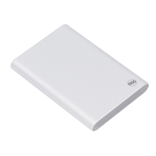 2,5in HDD Eksternt Kabinet Type C USB3.1 Op til 10Gbps Ultra Slim Bærbar Ekstern Harddisk Mobil Harddisk til PC Laptop Sølv 500GB