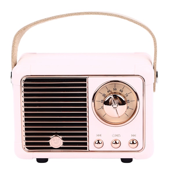 Retro Bluetooth Högtalare Kraftfull Subwoofer Effekt Portabel Mini Trådlös Utomhushögtalare Rosa