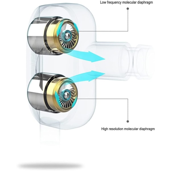 3,5 mm in-ear langalliset kuulokkeet Subwoofer Valkoiset kuulokkeet