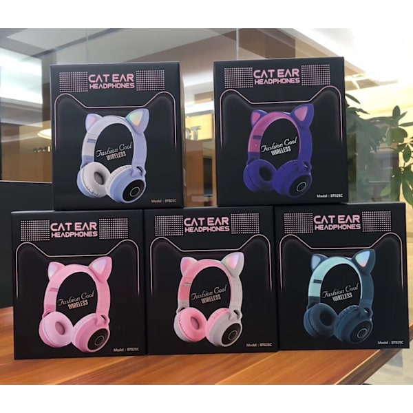 HHL Wireless Cat Ear Headset Bluetooth Headset För Barn Vuxna blå
