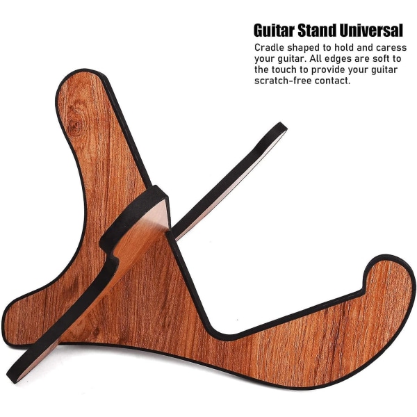 Universal gitarrställ, trägitarrstativ, bärbart löstagbart gitarrstativ med [skumkuddekant (full täckning)], lämplig för stränginstrument